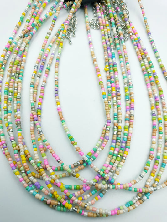 Beaded necklace, beads, beaded necklace, girls jewelery, ladies necklace, choker necklace, unique gifts, popular, 90s vibes, boho, bohemian jewelery, funky jewerery, summer vibes, Rainbow